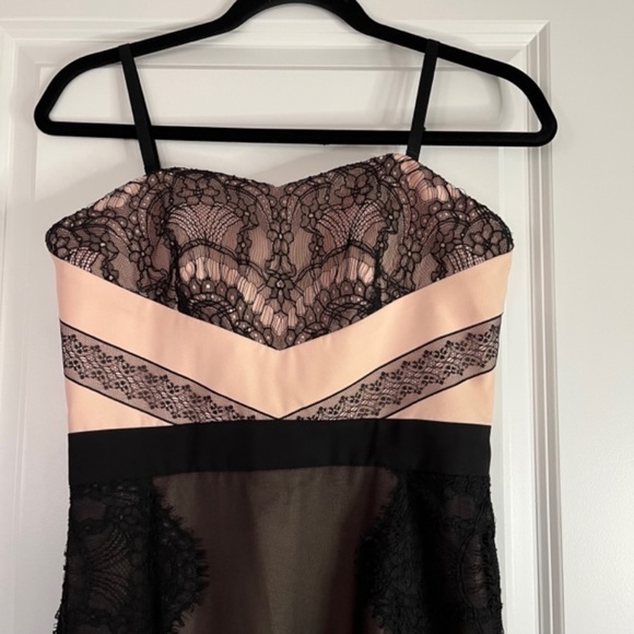 Ted Baker London Black and Pink Lace Maxi Dress 2 (US 6) - Picture 2 of 8